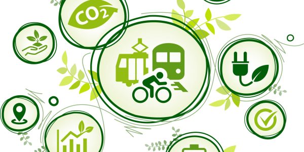 New mobility / sustainable transport vector. Concept related to